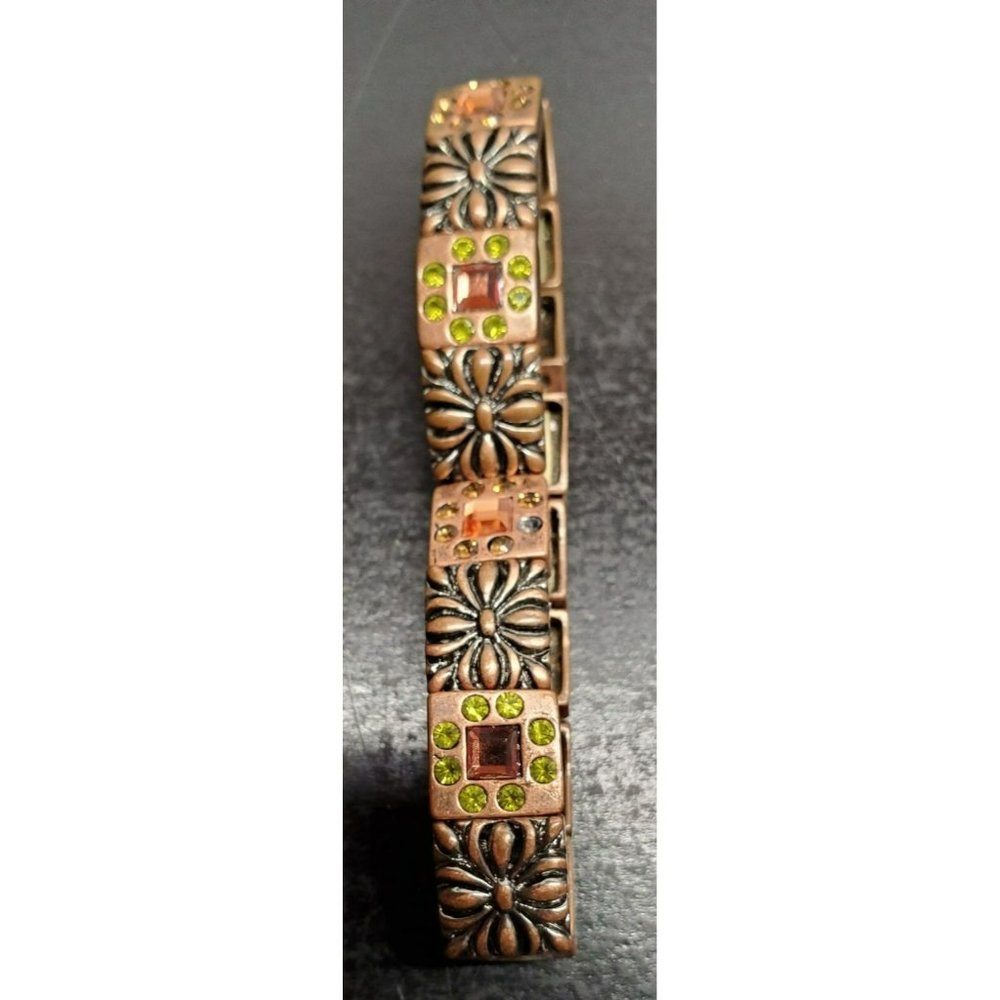 Vintage Bronze Colored‎ Bracelet with stones Jewelry